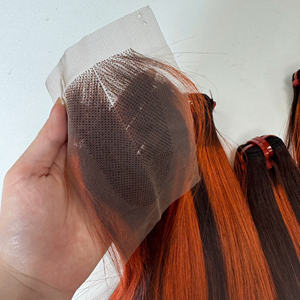 Precio al por mayor 100% Raw Virgin Vietnamita Humano Encaje Peluca Trama Hueso Recto Piano Naranja Super Doble Extensiones de cabello - Product Image 3
