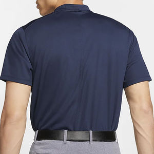 <b>Men's</b> <b>Navy</b> <b>Blue</b> Short Sleeve <b>for</b> <b>Shirt</b> Solid Color Casual Collared Knitted Polyester/Cotton Eco-Friendly Breathable - Product Image 4