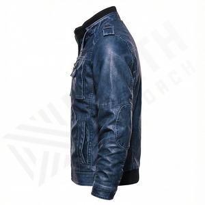 แจ็คเก็ตหนังแท้สำหรับขี่มอเตอร์ไซค์คุณภาพดีที่สุดสำหรับผู้ชาย รุ่นใหม่ล่าสุดสำหรับฤดูหนาว พร้อมแผ่นป้องกันที่ถอดออกได้ สามารถสั่งทำได้ - Product Image 3
