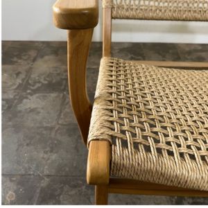 Solid Teak Wood Garden <b>Chair</b> Cord Woven Low <b>Lounge</b> Armchair Furniture For Luxury Resort Hotel <b>Beach</b> Club Commercial Contract - Product Image 3