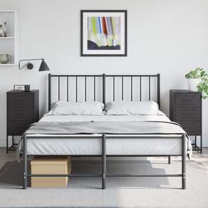 ชุดตู้ข้างเตียงเหล็กสีดำมาตรฐาน 2 ชิ้นสำหรับจัดเก็บข้างเตียง - Product Image 1