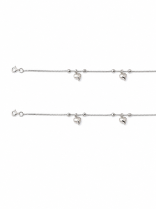 925 Sterling Silver Heart Charm <b>Anklet</b> for Women High Polish Minimalist Dangle Design Daily Wear Beach Party Anniversary - Product Image 2