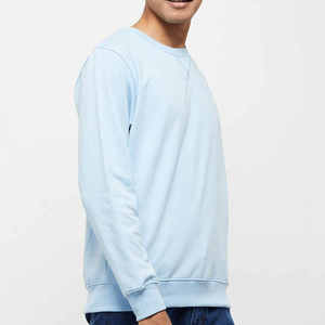 Men's <b>Light</b> Blue Crew <b>Neck</b> Knitted Pullover Regular Fit Long Sleeve Casual Autumn Wear - Product Image 1