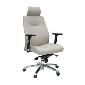Chaise de bureau de direction à dossier haut KINSHA VG-01, accoudoirs réglables, base chromée, cuir PU, design contemporain, pivotante, ergonomique - Product Image 2