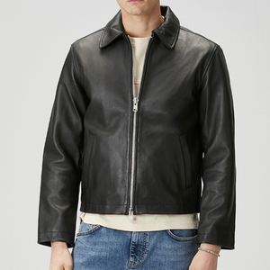 Chaqueta de cuero de alta calidad para hombre, color y tallas personalizadas, cuero genuino, elegante, de manga larga - Product Image 1