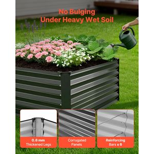 Kit di 2 Fioriere Rettangolari in Metallo Zincato 6.67x3.35x1.51 Ft per Coltivazione Rialzata all'Aperto - Product Image 3