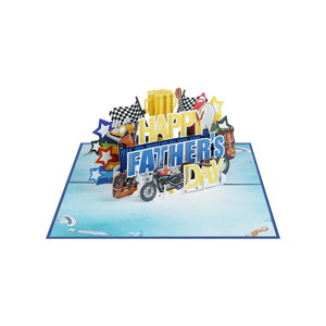 Carte de vœux 3D pop-up pour la fête des pères, faite à la main, bleue, cadeau créatif, vente en gros, approvisionnement en vrac - Product Image 5