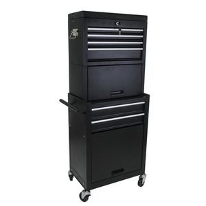 High Capacity 6-Drawer Rolling <b>Tool</b> Chest BLACK Utility <b>Cart</b> with Wheels <b>for</b> <b>Tool</b> Storage - Product Image 3