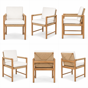 Custom Teak <b>Dining</b> <b>Armchair</b> Manufacturer Indonesia Solid Wood Rope Woven Accent Chair Bulk OEM ODM Factory Direct Wholesaler - Product Image 3