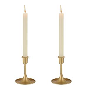 Ensemble de 3 nouveaux porte-bougies en aluminium poli or au design élégant pour la décoration de la chambre à coucher et l'éclairage intérieur - Product Image 5