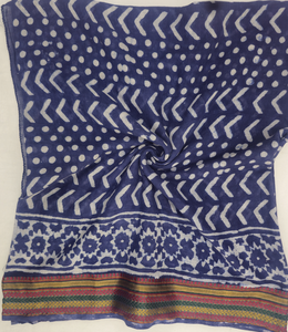 Elegant Handmade Zari <b>Sarong</b> Crafted From Soft Cotton Fabric With Traditional Indian Block Print Design Perfect As A Beach Wrap - Product Image 4