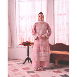 ชุดเสื้อผ้าอินเดียและปากีสถานสวยงามสำหรับงานปาร์ตี้ ชุดเสื้อและกางเกงพร้อมผ้าคลุมไหล่ - Product Image 1