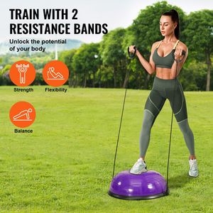 Addestratore di palline da 23 pollici per mezzo esercizio viola da 660 libbre stabilità per la resistenza della palla Yoga fasce per l'allenamento per tutto il corpo della palestra - Product Image 3