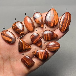 Red <b>Tiger</b> <b>Eye</b> A One Quality 100% Natural <b>Tiger</b> <b>Eye</b> Cabochon Loose Gemstone For Making Jewelry - Product Image 1