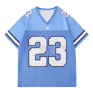 Maillot de football vert à col en V en mesh, numéro 23, impression sublimée, respirant, unisexe, vêtements de sport pour adultes, manches courtes - Product Image 5