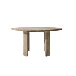 Scandinavian Minimalist <b>Outdoor</b> Dining <b>Table</b> Solid Teak Wood Elegant <b>Round</b> Slatted Top Four Leg Base for Garden Patio Dining - Product Image 5