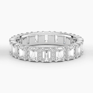 Anillo de Eternidad de Plata de Ley 925 Chapado en Oro Premium con Moissanita para Mujer, Joyería para Aniversario o Boda - Product Image 1
