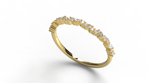 Bague de mariage de luxe en or 18 carats avec diamants marquise et ronds, alliance éternelle empilable, bijoux fins pour femmes - Product Image 2