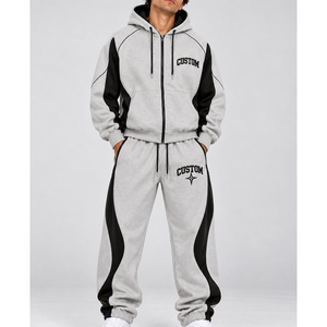 Conjunto Deportivo Oversize para Hombre con Bordado y Cremallera, Ropa Urbana, Fabricante de Ropa con Logotipo Personalizado y Marca Privada - Product Image 2