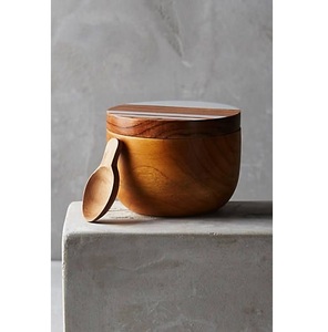 Tarro de madera para especias con cuchara para cocina india, contenedor de especias de madera de lujo para hierbas y condimentos - Product Image 4