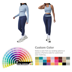 Ensemble de yoga 2 pièces personnalisé pour femme : Soutien-gorge de sport respirant sans manches et Legging gainant push-up pour la course, la gym et le fitness - Product Image 5