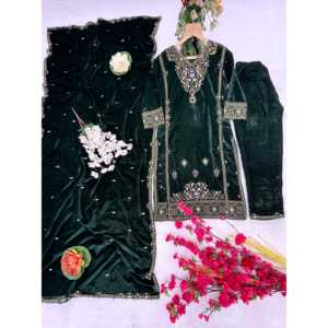 Ensemble de costume de soirée pour femmes, avec un magnifique dupatta, haut et bas assortis - Product Image 6