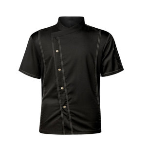 เสื้อเชฟมืออาชีพ แขนสั้นสำหรับผู้ชาย ชุดยูนิฟอร์มครัว ปักลายตามสั่ง ชุดทำงาน - Product Image 1