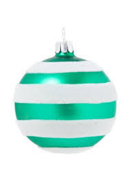Boule de Noël suspendue en plastique rayée verte et blanche avec paillettes, fabriquée à la machine, moderne et de haute qualité - Product Image 3