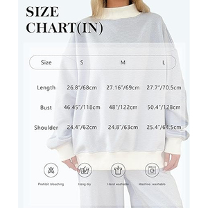 Sudadera y Hoodie Oversize de Invierno para Mujer con Cuello Alto Personalizable, Rayas Rosa y Blanco, Hombros Caídos, Estilo Urbano - Product Image 5