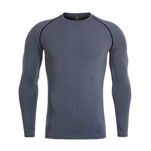 Men's Full Sleeve <b>Compression</b> Rash Guard Long Sleeve Quick Dry Plain Dyed Polyester <b>Shirt</b> Adult Top - Product Image 1