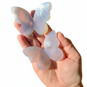 Papillon volant en cristal de haute qualité, chalcédoine bleue, pierre de guérison, ailes sculptées, papillon 3D & décoration d'intérieur, grossiste - Product Image 4