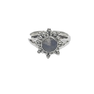 Bague fine en argent sterling 925 Excellente qualité Designer fait à la main Vintage Eternity Vermeil Natural Black Rainbow Parties - Product Image 1