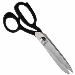 Industrial Grade Tailor Scissors Stainless Steel Fabric Sewing Shears Red <b>Plastic</b> Handle Smooth <b>Edge</b> Non-Foldable DIY Cutting - Product Image 3