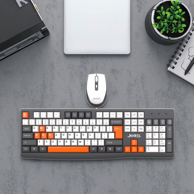 Fashionable Dual Mode Wireless Keyboard Mouse Combo with Colorful Keycap Combine