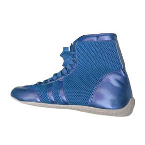 WARZONE SPORTS Zapatos de Boxeo de Cuero con Cordones y Malla Azul, Diseño Transpirable de Caña Alta y Antideslizante - Product Image 5