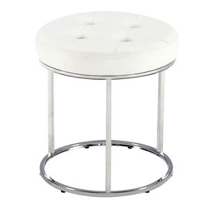 Modern Home Furniture Iron Frame Fabric Cushioned <b>Stool</b> Soft Upholstered Seat <b>Ottoman</b> for Living Room Bedroom and Hotel Use - Product Image 1