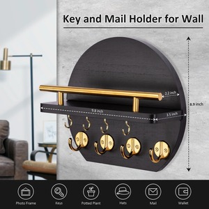 Luxury Black <b>Key</b> Holder <b>Hook</b> With Storage <b>For</b> Perfume And Fragrance Bottle Display Storage And Mail And Letter Storage - Product Image 4