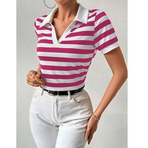 Polo de Mujer de Alta Calidad, Personalizado, Manga Corta, Cuello Abotonado, Tejido de Punto, Suéter Casual de Moda para Mujer de BD - Product Image 4