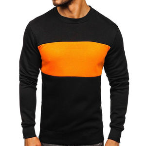 Sudadera de Cuello Redondo para Hombre, Color Negro y Naranja, Corte Regular, Tejido de Algodón, Estilo Casual para Otoño - Product Image 5