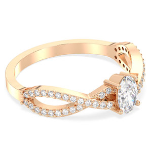 Vente directe du fabricant REYES, bague de fiançailles en argent sterling 925 avec moissanite, plaquée or rose 14 carats, bijoux fins - Product Image 3