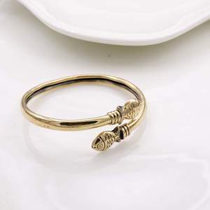 Handmade Brass Fish Cuff Bracelet Adjustable Open <b>Bangle</b> Vintage Marine Animal Bracelet for Women <b>Men</b> Gift Jewelry - Product Image 2