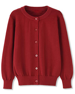Pulls d'école pour enfants en bas âge, uniforme, 100% coton, manches longues, cardigan à boutons tricoté pour fille - Product Image 5