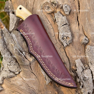 UA Supplies DIY Custom Hand Forged Damascus Steel Fixed Blade Camel <b>Bone</b> <b>Handle</b> Straight Edge Drop Point Hunting Survival <b>Knife</b> - Product Image 6