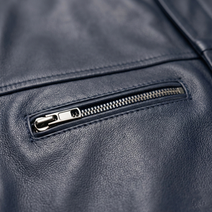 Gilet de motard en cuir véritable noir de qualité supérieure pour homme – Gilet de moto sans manches avec poches zippées et col montant - Product Image 4