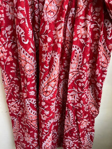 Vestido maxi bohemio de algodón con estampado floral, vestido con estampado a mano, cuello redondo, estampado floral, manga larga, vestido maxi largo para mujer - Product Image 4