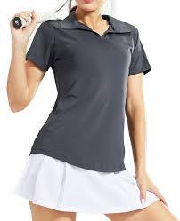 T-shirt de golf pour femme, séchage rapide, coupe ajustée, respirant, anti-transpiration, décontracté, léger, pour entraînement sportif - Product Image 2