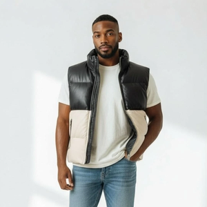 Doudoune matelassée légère sans manches unisexe en polyester/coton, garnissage en coton, pour l'été, vente en gros, ODM, marque personnalisée, tissu 140g - Product Image 6