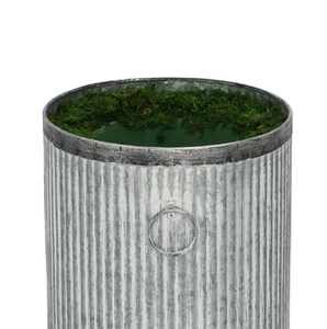 Galvanized Steel Flower Planter <b>Pot</b> with Moss Liner and Drainage Hole Customizable for Outdoor Garden and Home Decor - Product Image 4