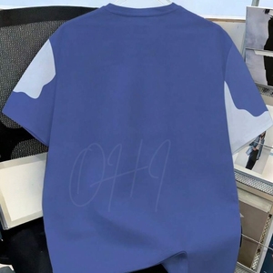 Camiseta Personalizada Azul y Blanca, 100% Algodón Ecológico, Transpirable, con Logotipo OEM, Cuello Redondo, Manga Corta, Informal, para Hombre y Mujer - Product Image 2