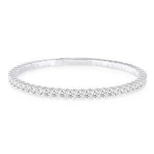 Brazalete de Tenis Flexible de Oro de 14K con Baño de Rodio y Diamante Cultivado en Laboratorio Certificado por IGI, Corte Brillante de 5.3 CT, Regalo de Compromiso para Mujer - Product Image 1